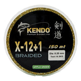 Kendo X-12+1 Braided 150m Apple Green Örgü İp - KENDO FISHING