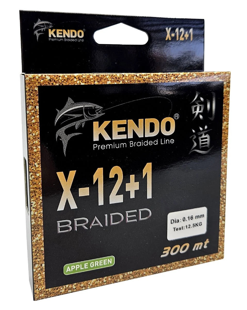 Kendo X-12+1 Braided 300m Apple Green Örgü İp - KENDO FISHING
