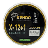 Kendo X-12+1 Braided 300m Apple Green Örgü İp - KENDO FISHING